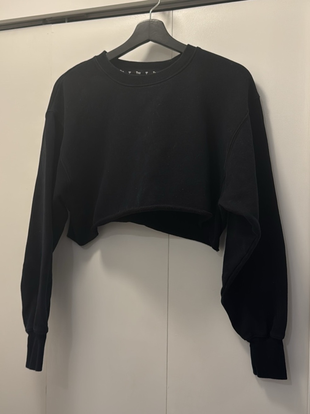 TNA Black Cropped Crewneck Sweatshirt